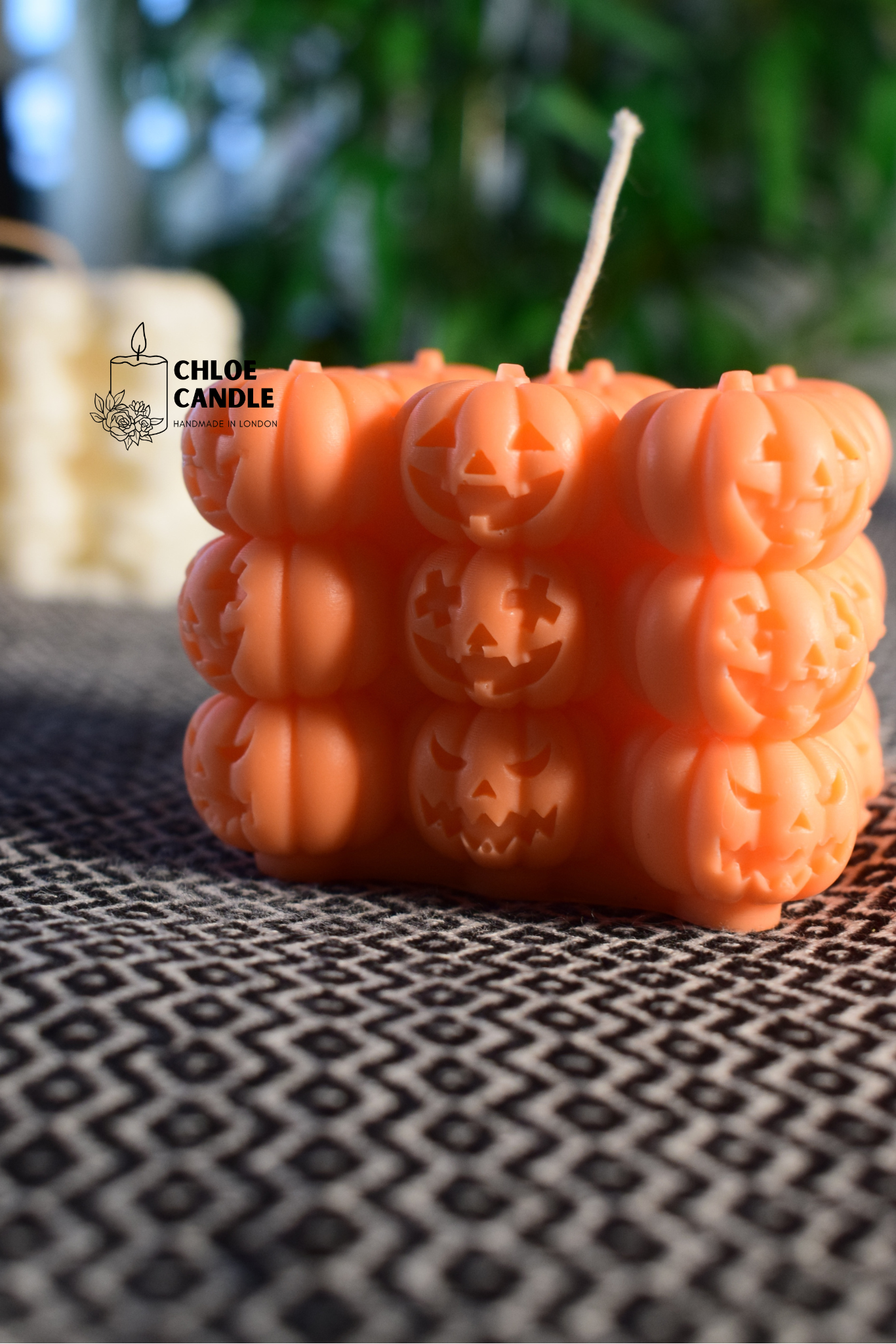 Halloween Pumpkin Cube Candle