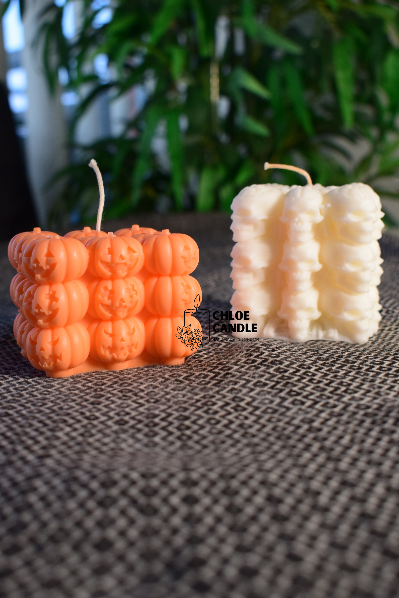 Halloween Pumpkin Cube Candle